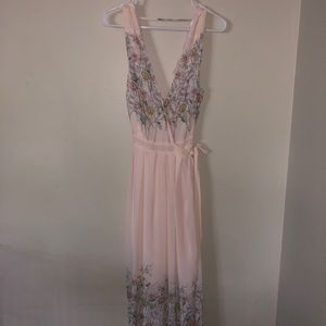 ASTR pink floral wrap dress